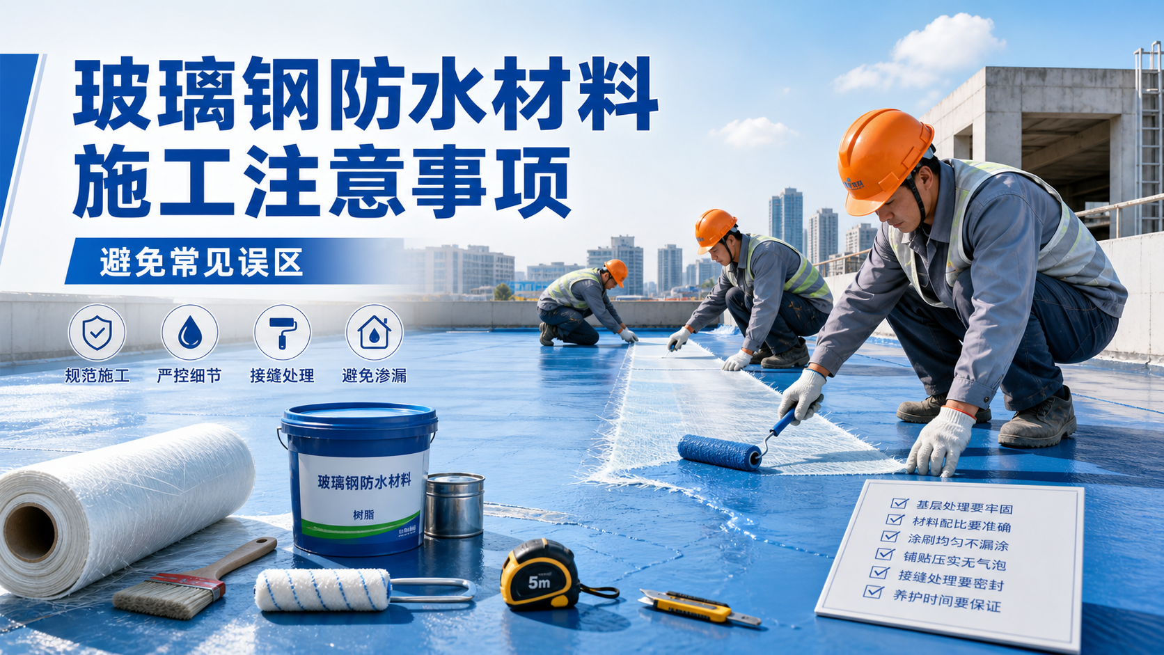 玻璃钢防水材料施工注意事项，避免常见误区 福州 版